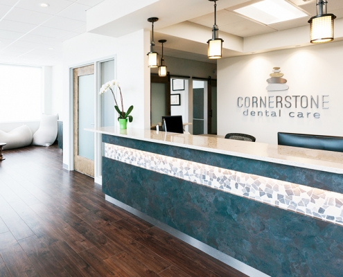 Cornerstone Dental Care front desk and waiting area