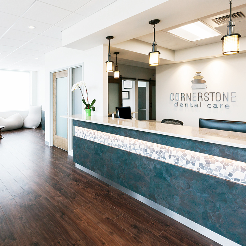 Cornerstone Dental Care front desk and waiting area