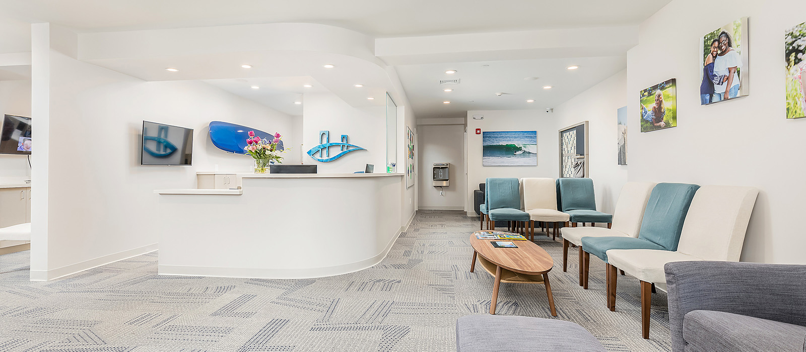 Forster Orthodontics patient waiting area and front desk