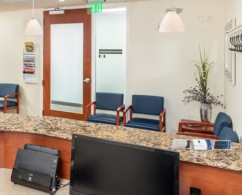 Lexington Prosthodontics front desk and waiting area