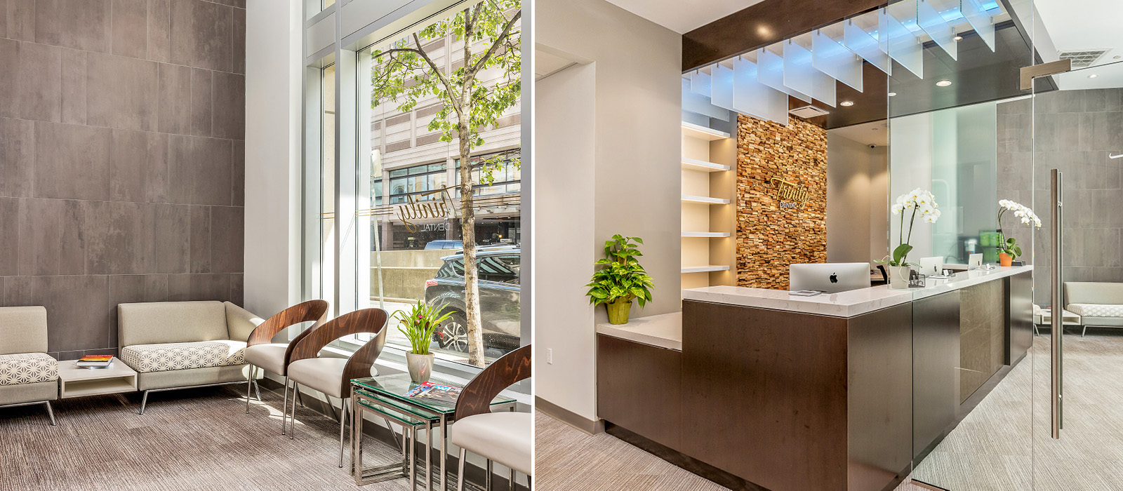 Trinity Dental patient waiting area and front desk